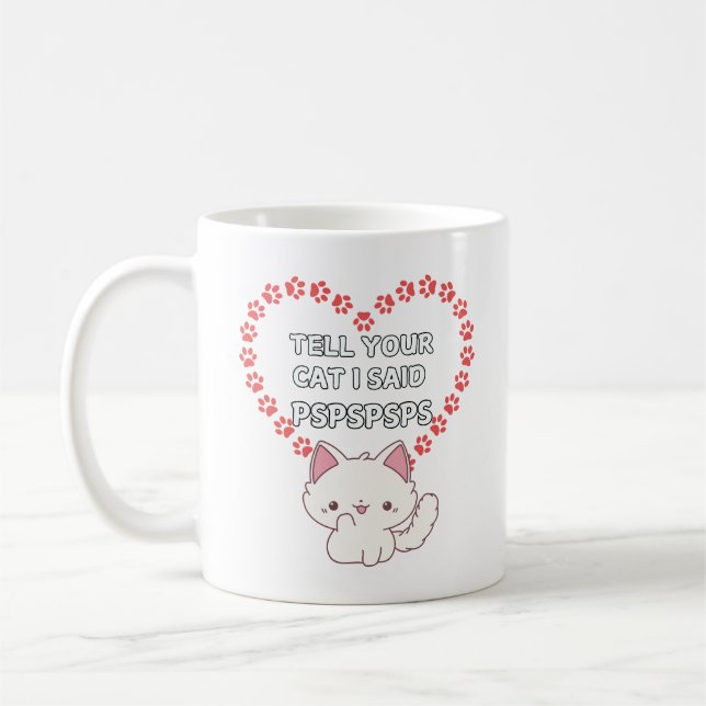 Caneca De Café Mug, Proprietário De Gatos Bonitos - Gato Engraçad (Esquerda)