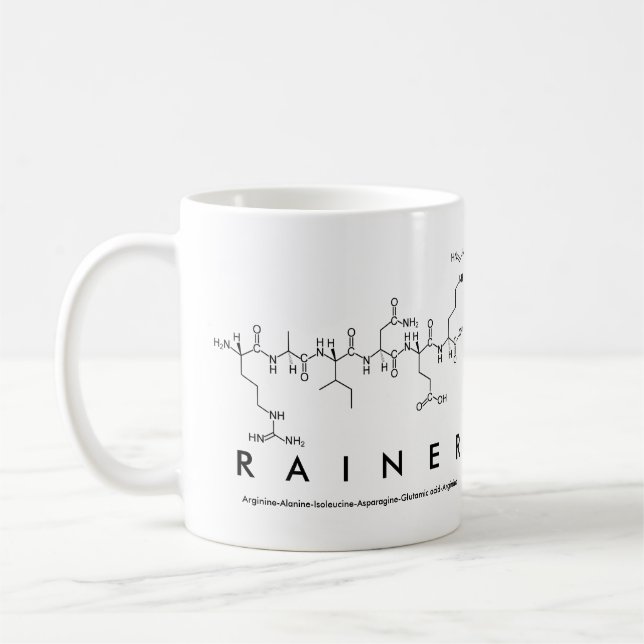 Caneca De Café Mug Rainer peptide name (Esquerda)