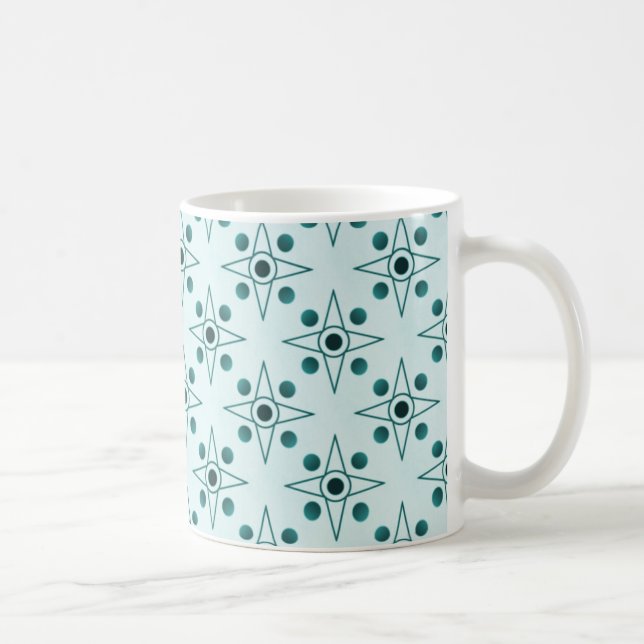 Caneca De Café Mug Retro-métrico, Teal (Direita)