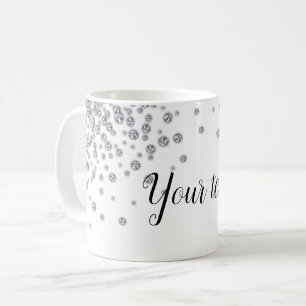 Caneca De Café Mug rhinestone personalizado Adicione seu texto