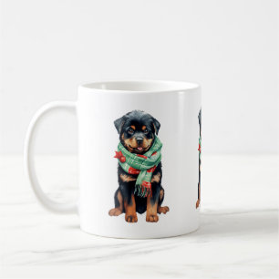 Caneca De Café Mug Rottweiler de Natal bonito - Sopras de Cachorr