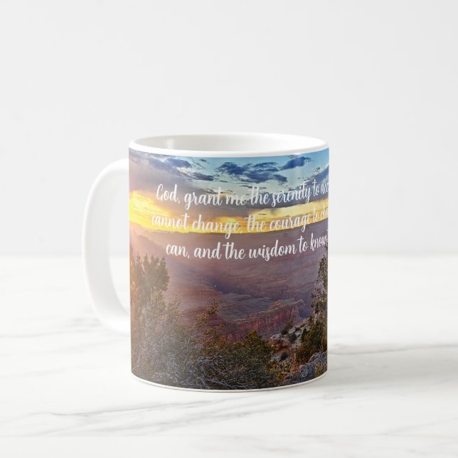 Caneca De Café Mug Serenity reze para a imagem do Grand Canyon (Frente Esquerda)