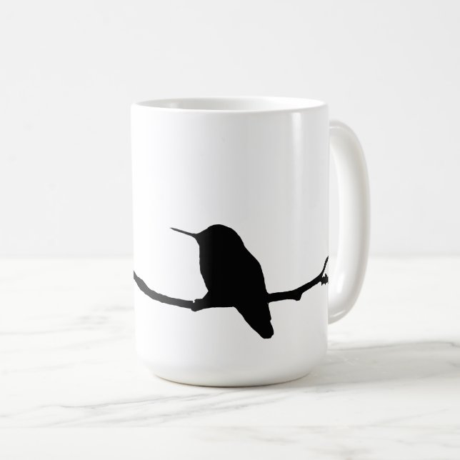 Caneca De Café Mug - Silhouette de Hummingbird (Frente Esquerda)