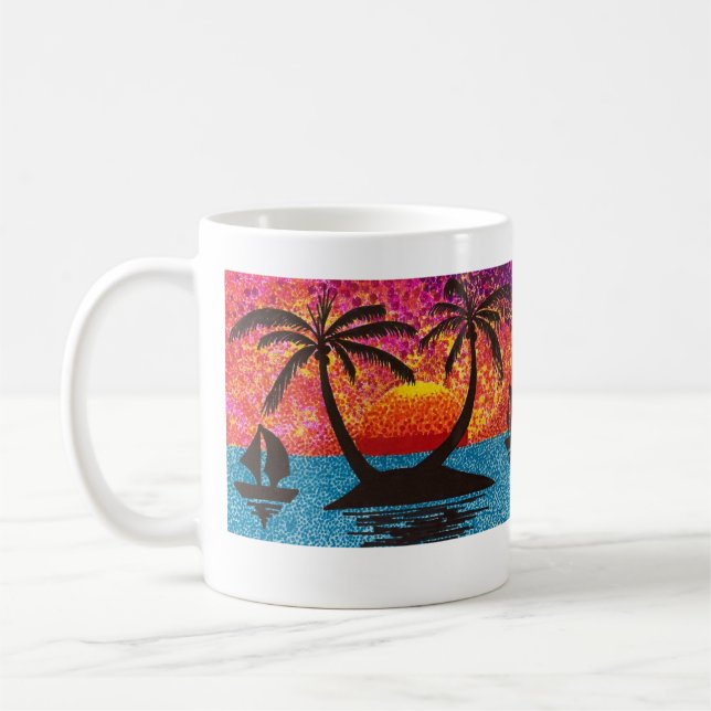 Caneca De Café Mug - Sunset Tropical (Esquerda)