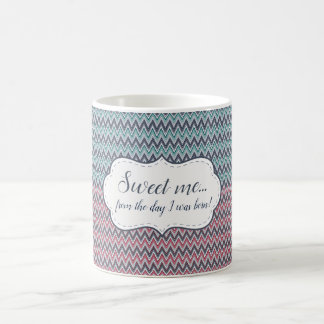 Caneca De Café Mug Sweet me Cinza-Red-Mint Chevron