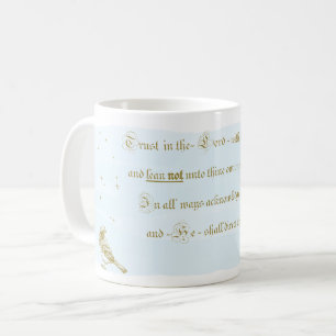 Caneca De Café Mug Trust na caligrafia da bíblia Lord Proverbs