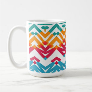 Caneca De Café Mug, um clássico design de padrão zigzag multicolo