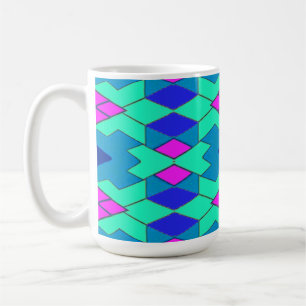 Caneca De Café Mug, um design de padrão geométrico multicolorido 