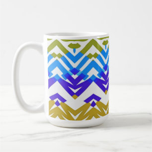 Caneca De Café Mug, um padrão clássico de zigzag multicolorido de