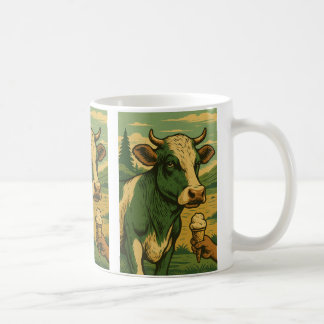 Caneca De Café Mug vache retro vert
