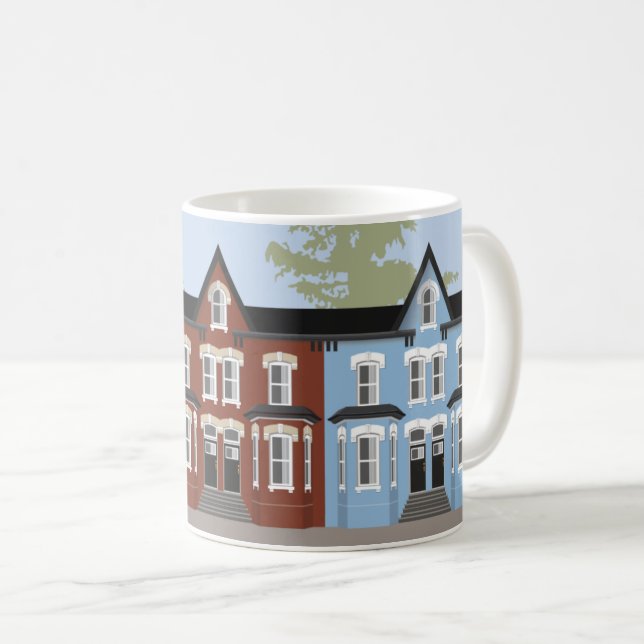 Caneca De Café Mug, vilas vitorianas (Frente Esquerda)