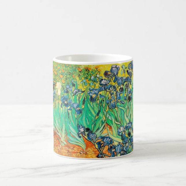 Caneca De Café Mug Vincent van Gogh Irrises 1889 Blue Flowers (Centro)