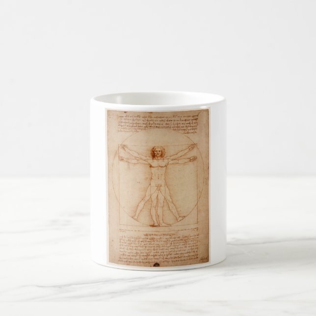 Caneca De Café Mug Vitruvian Man por Leonardo da Vinci (Centro)