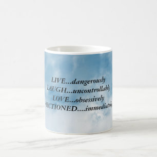 Caneca De Café Mug 'Viva perigosamente'