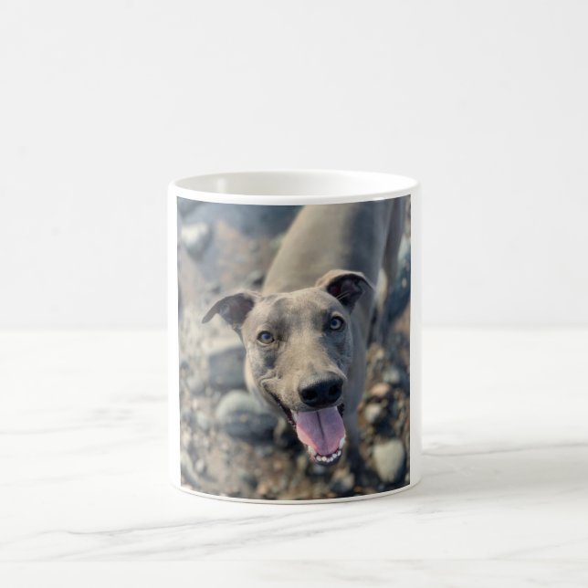 Caneca De Café Mug - Whippet Azul Sorridente (Centro)