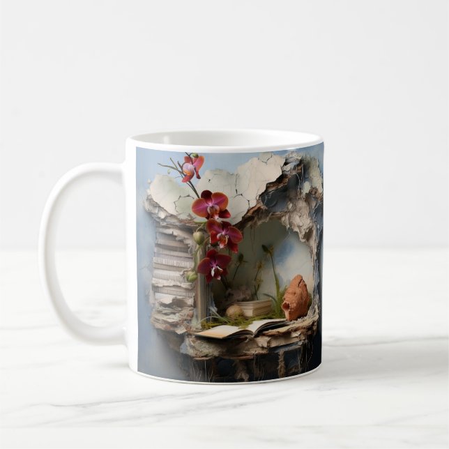 Caneca De Café mug with a book illustration (Esquerda)