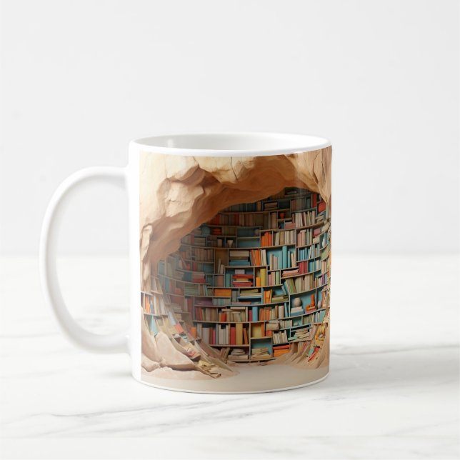 Caneca De Café Mug with book design (Esquerda)