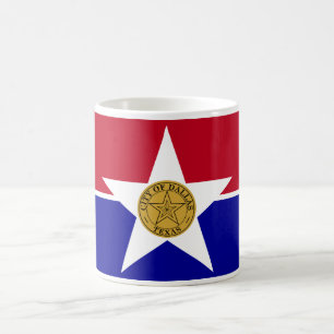 Caneca De Café Mug with Flag of Dallas, EUA