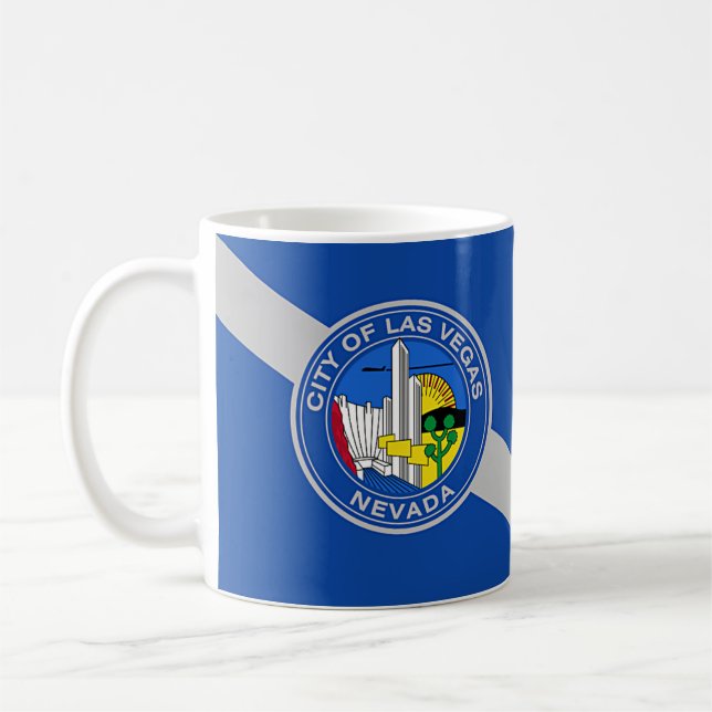 Caneca De Café Mug with Flag of Las Vegas City, EUA (Esquerda)