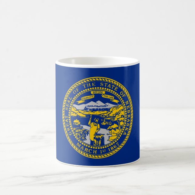 Caneca De Café Mug with Flag of Nebraska State - USA (Centro)