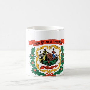 Caneca De Café Mug with Flag of West Virginia State - EUA