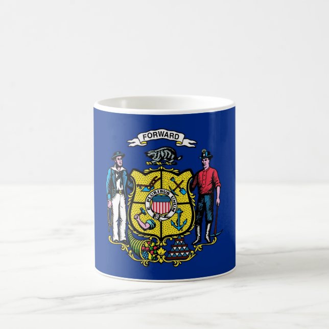 Caneca De Café Mug with Flag of Wisconsin State - EUA (Centro)