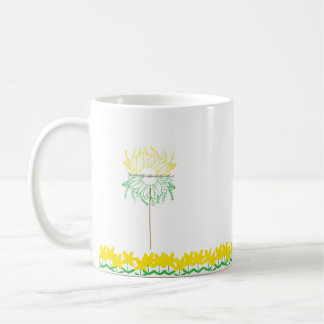 Caneca De Café Mug with yellow Flowers