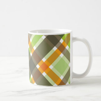 Caneca De Café Mug Xadrez Verde Laranja-Laranja