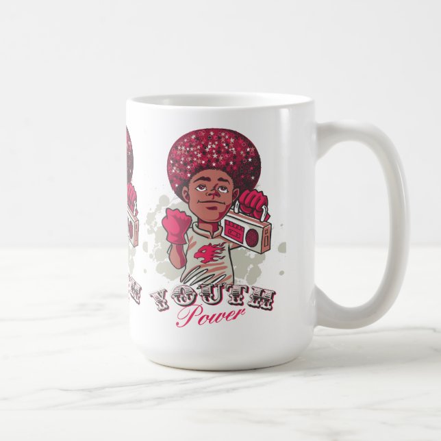 Caneca De Café Mug – YOUTH Power Afro & Boombox Urban Design (Direita)