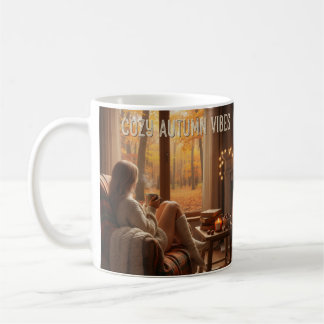 Caneca De Café MugCozy Autumn Vibes Mug (Fireplace &(Custom Name)