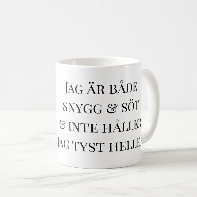 Caneca De Café Mugg katt Jag är både snygg och söt (Frente Esquerda)