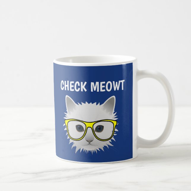 CANECA DE CAFÉ MÚGS CHECK MEOWT DE CAFÉ DE GATO FUNNO (Direita)