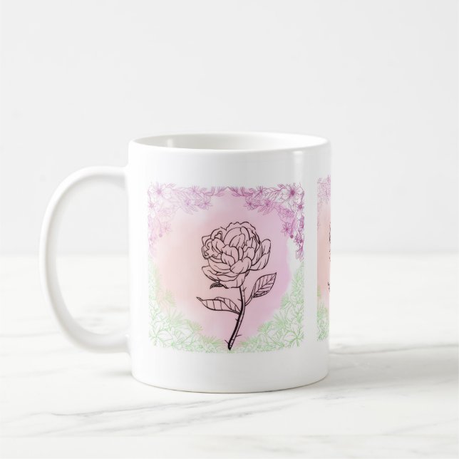 Caneca De Café Mugs & Cups || Rose Bloom Mug (Esquerda)