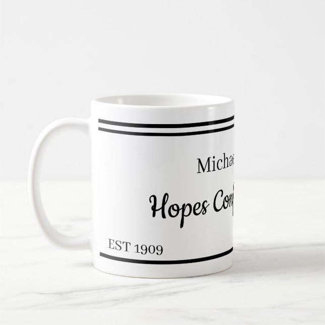Caneca De Café Mugs da empresa - Mugs personalizados B/W Design 2 (Esquerda)