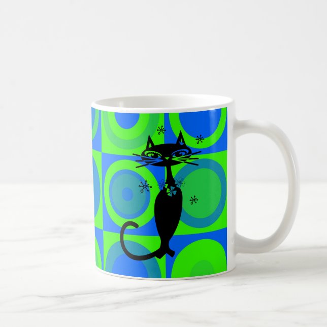 CANECA DE CAFÉ MÚGS DE CAFÉ DE GATO ATÔMICO RETRO (Direita)