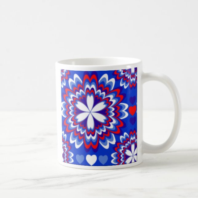 CANECA DE CAFÉ MÚGS DE CAFÉ PATRIÓTICO VERMELHO, BRANCO E AZUL -  (Direita)