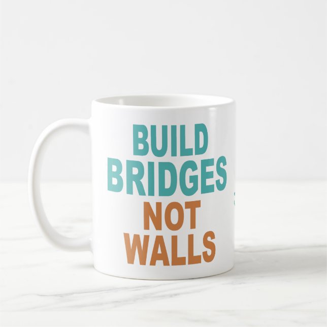 Caneca De Café Mugs de nome personalizado "Criar pontes não pared (Esquerda)