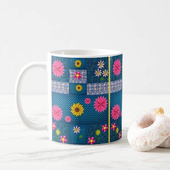 Caneca De Café mugs floral (Com Donut)