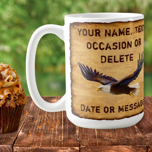 Caneca De Café Mugs personalizados para o Pai, marido. Eagle Gift