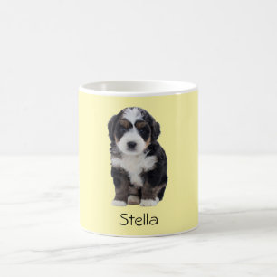 Caneca De Café Muita de Fotografia de Cão Personalizado - Amarelo
