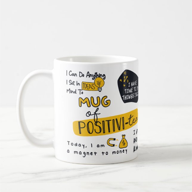 Caneca De Café Muita positividade, motivação e inspiração (Esquerda)