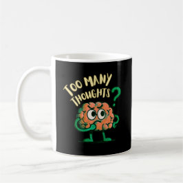 Caneca De Café Muitas Pensamentos Cartoon Cérebro Divertido Diári