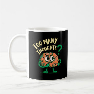 Caneca De Café Muitas Pensamentos Cartoon Cérebro Divertido Diári
