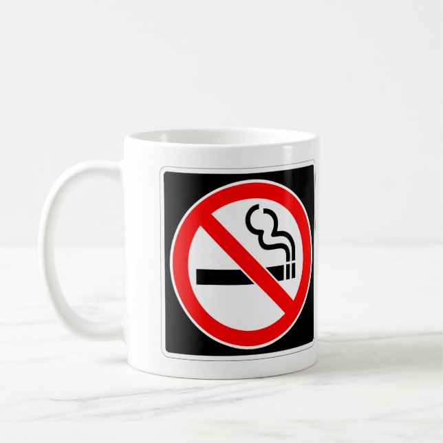 Caneca De Café Muito Divertido Sinal de FUMO Coffee Mug (Esquerda)