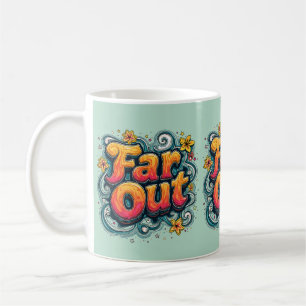 Caneca De Café Muito Louco Retro Groovy Hippie Psicodélico dos An