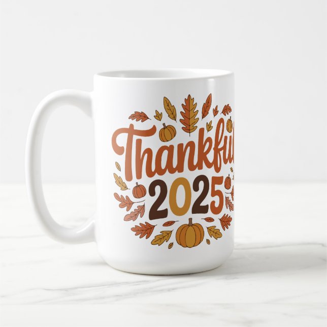 Caneca De Café Muito obrigado, 2025, Autumn Pumpkin, Mug de Ação  (Esquerda)