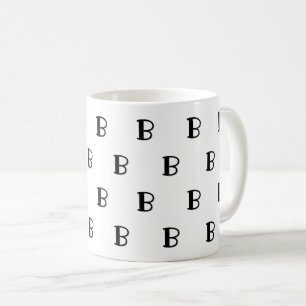 Caneca De Café Muitos Monogramas Padrão de Letra Negrito Personal