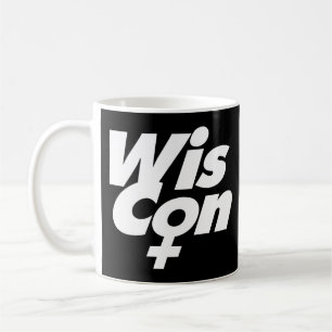 Caneca De Café Mula do logotipo WisCon preto e branco