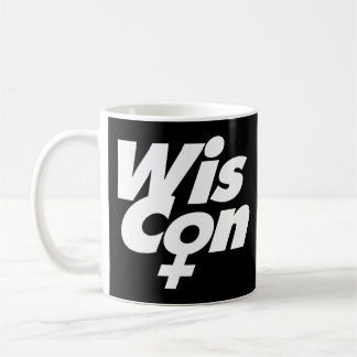 Caneca De Café Mula do logotipo WisCon preto e branco