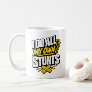 Caneca De Café Muletas de Osso Quebrado Humor Eu Faço Todos os Me